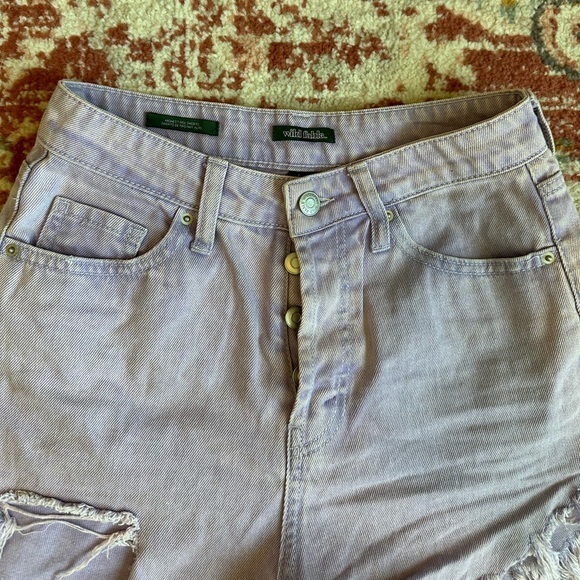 Wild Fable Purple‎ High Waisted Distressed Shorts - Picture 2 of 11